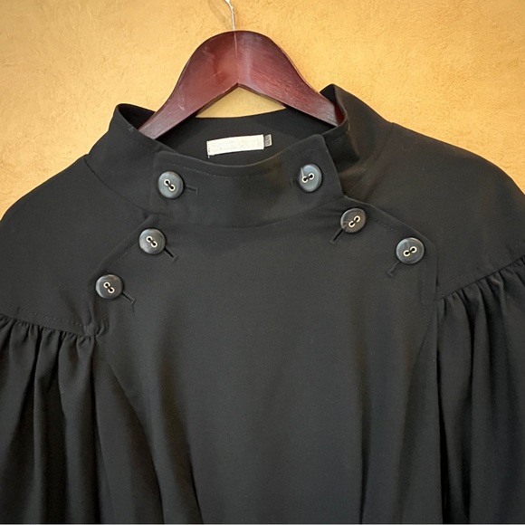 Badgley Mischka Black Midi Dress with Balloon Sleeves - Picture 3 of 14